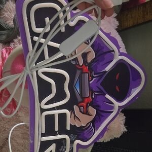 Purple Gamer LED Sign